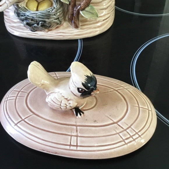 Giftcraft Vintage bluebird cookie jar - beige brown ceramic Giftcraft, Rare - Picture 2 of 6